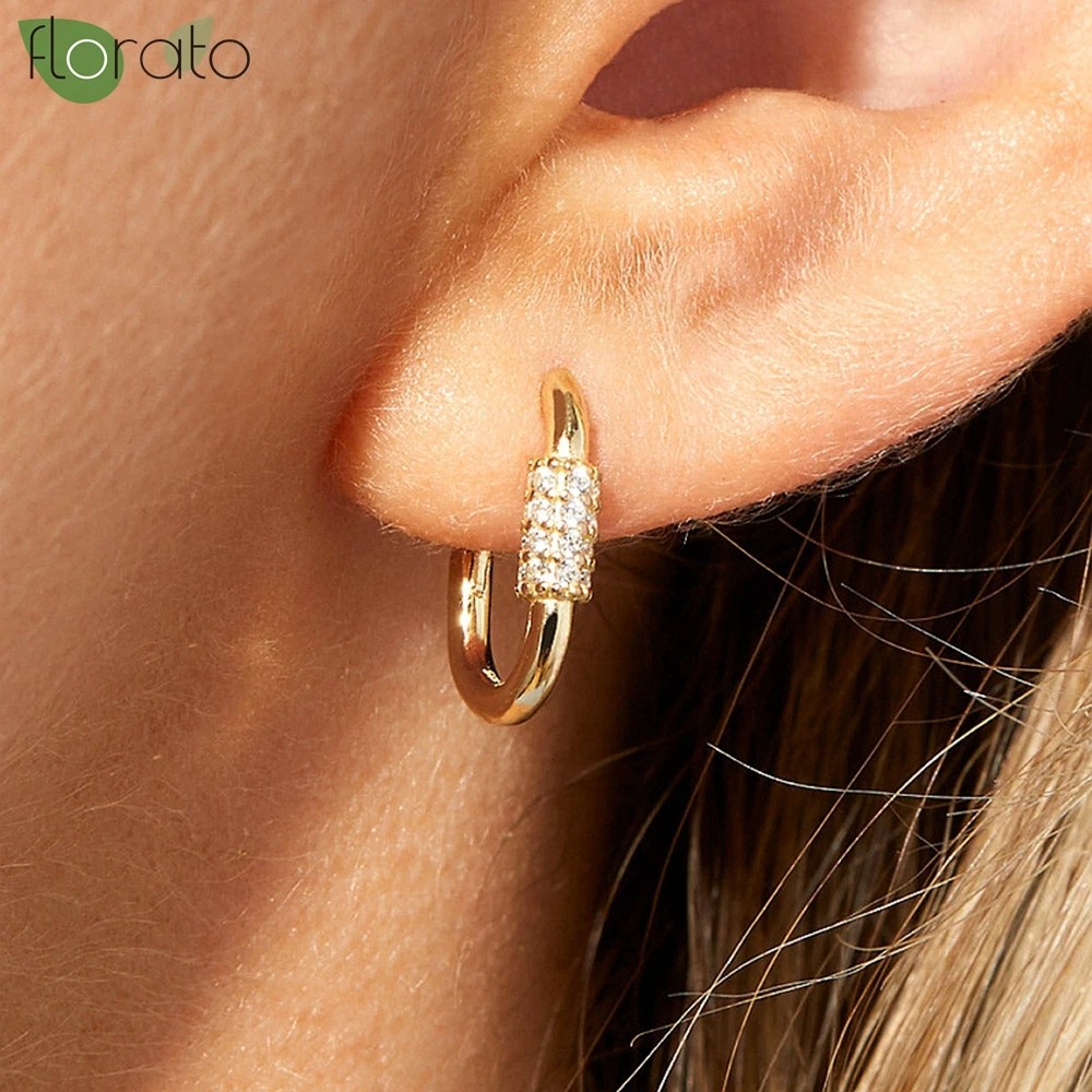 Sterling Silver Needle Minimalism 18K Gold Earrings