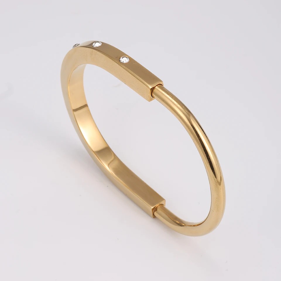 ZAKOL New Stainless Steel Retractable Open Bracelet Bangles for Women