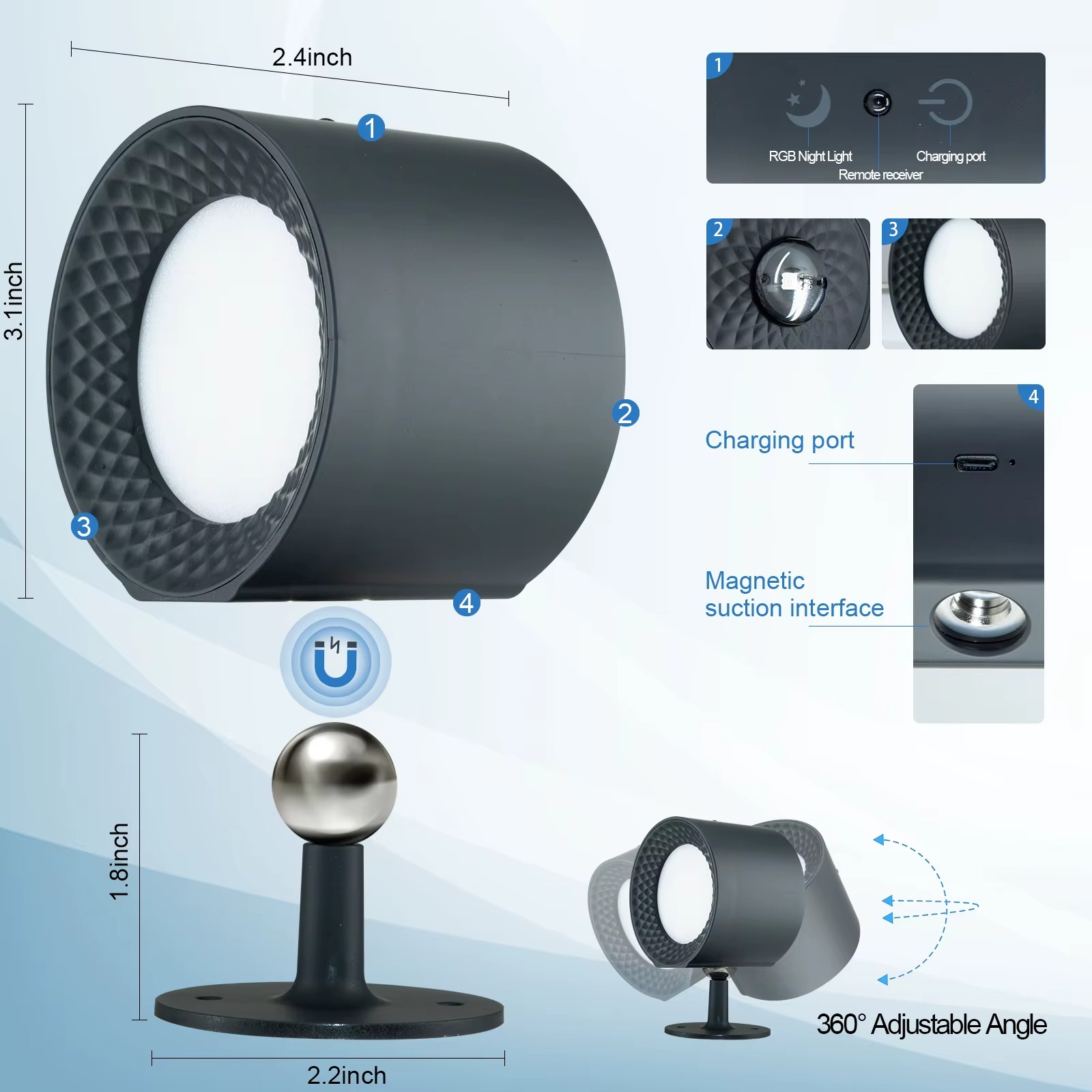 RGB Led Wall Lamp Touch Control Remote