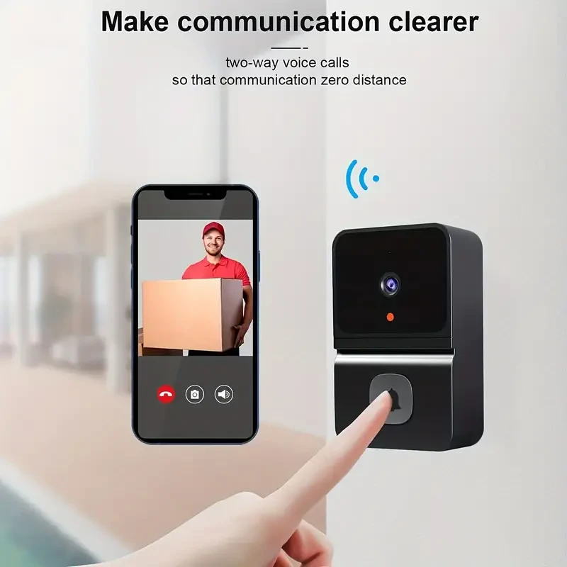 Smart WiFi Doorbell with Built-in Battery - Wireless Video Intercom, HD Night Vision, 2-Way Audio