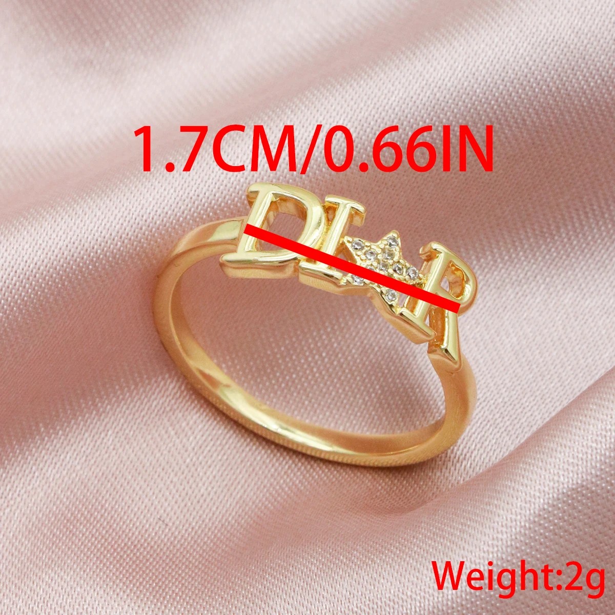 1 Piece New Zircon Letter D Ring for Women