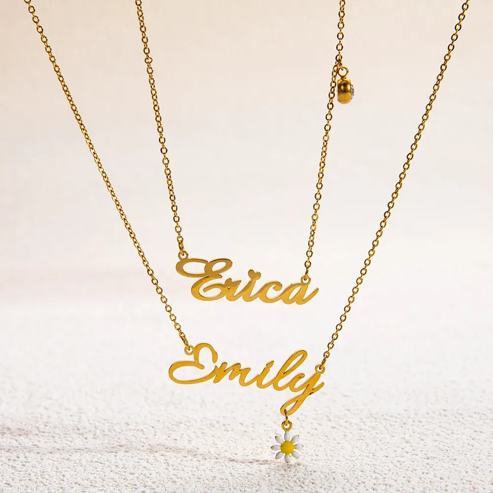 Custom Gold Necklace in Old English