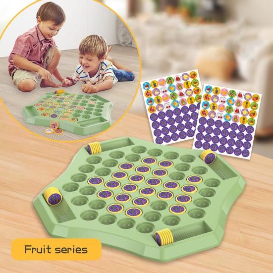 Kids Memory Reversi Chess Game 2 To 4 Players Animal Fruit Flipping Chess Matching Game Focus Training Toddlers Educational Memory Challenge Toy