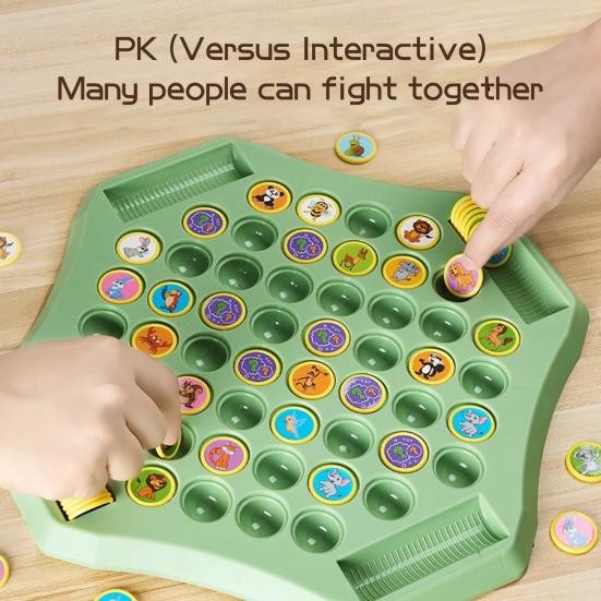 Kids Memory Reversi Chess Game 2 To 4 Players Animal Fruit Flipping Chess Matching Game Focus Training Toddlers Educational Memory Challenge Toy