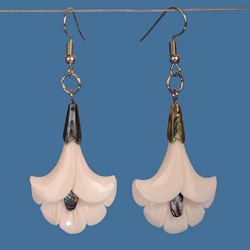 Bone Flower Earrings
