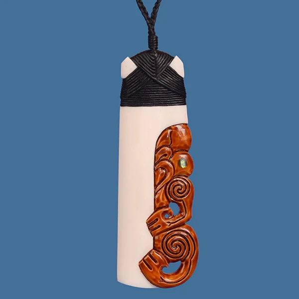 Bone Toki Pendant with Tiki