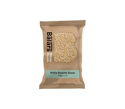 SESAME SEEDS WHITE HULLED 1KG (BALARS)