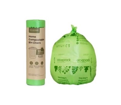 BIN LINER COMPOSTABLE 78x106CM 80L NAT 10s/ROL (ECOPACK)