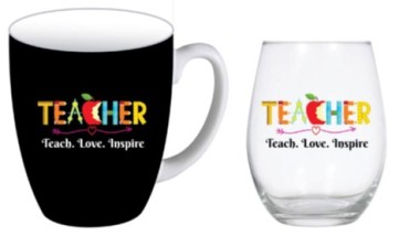 TEACHER INSPIRE SET 400ML MUG AND 600ML STEMLESS
