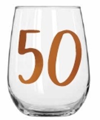 50TH RAINBOW STEMLESS WINE GLASS