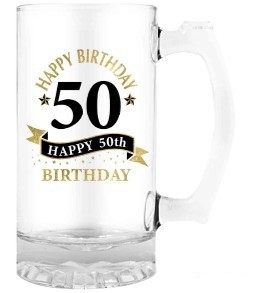 50TH HAPPY BIRTHDAY TANKARD 490ML