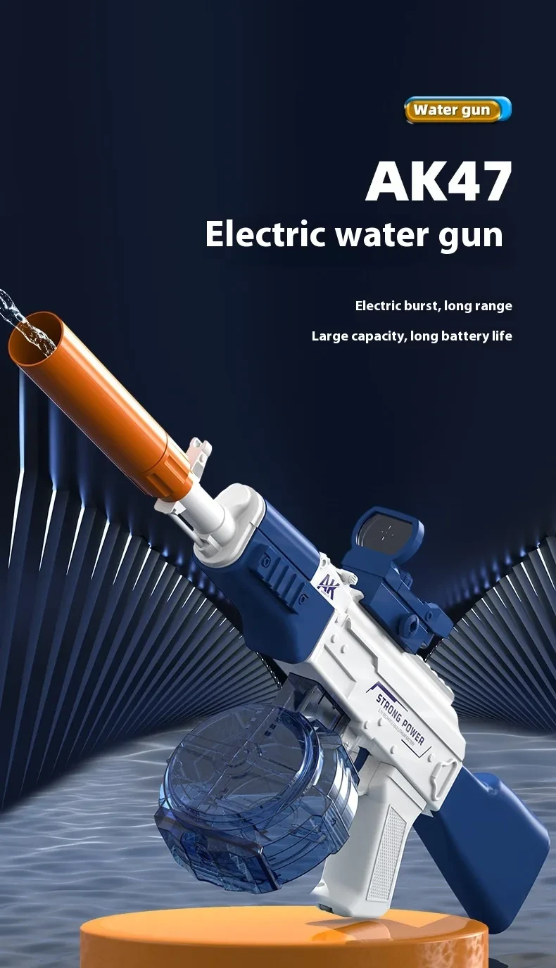 AK47 Electric Water Guns Fully Automatic Shooting Game Beach Entertainment Outdoor Beach Pool Gun Toys For Children Gift