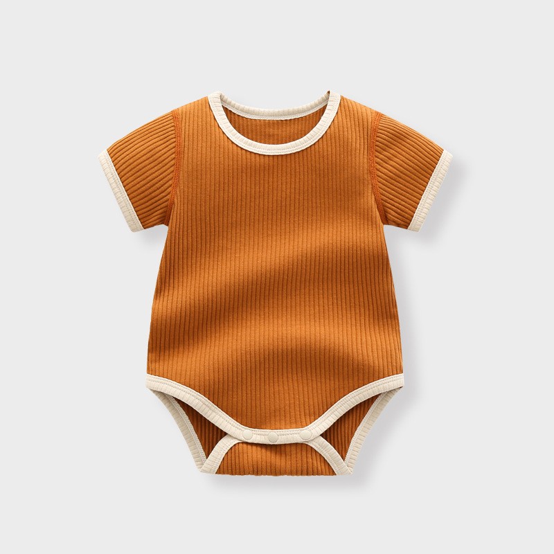 Ribbed Cotton Bodysuits for Babies in Earth Tones