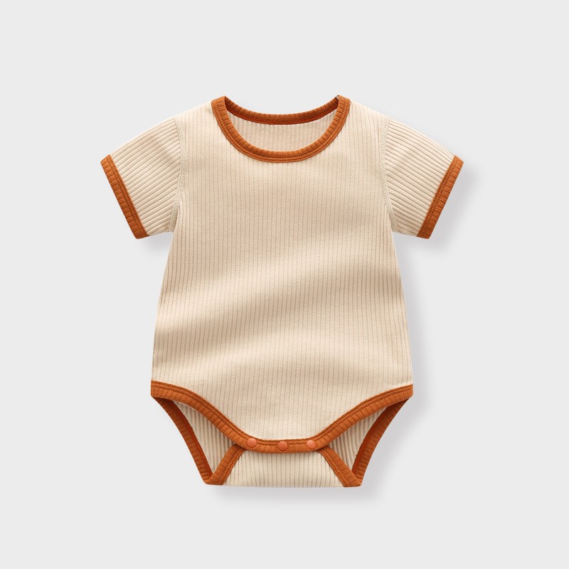 Ribbed Cotton Bodysuits for Babies in Earth Tones