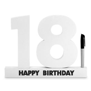 LANDMARK 18TH BIRTHDAY SIGNATURE BLOCK - WHITE