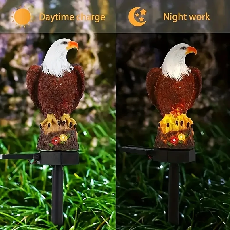 Solar-Powered Eagle LED Garden Lights - Outdoor Landscape Decor for Lawn & Festival Decoration