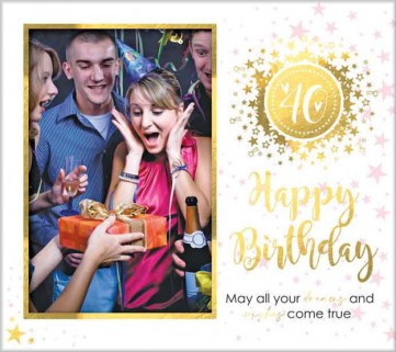 **40TH MDF GOLD FOIL PF 6X4