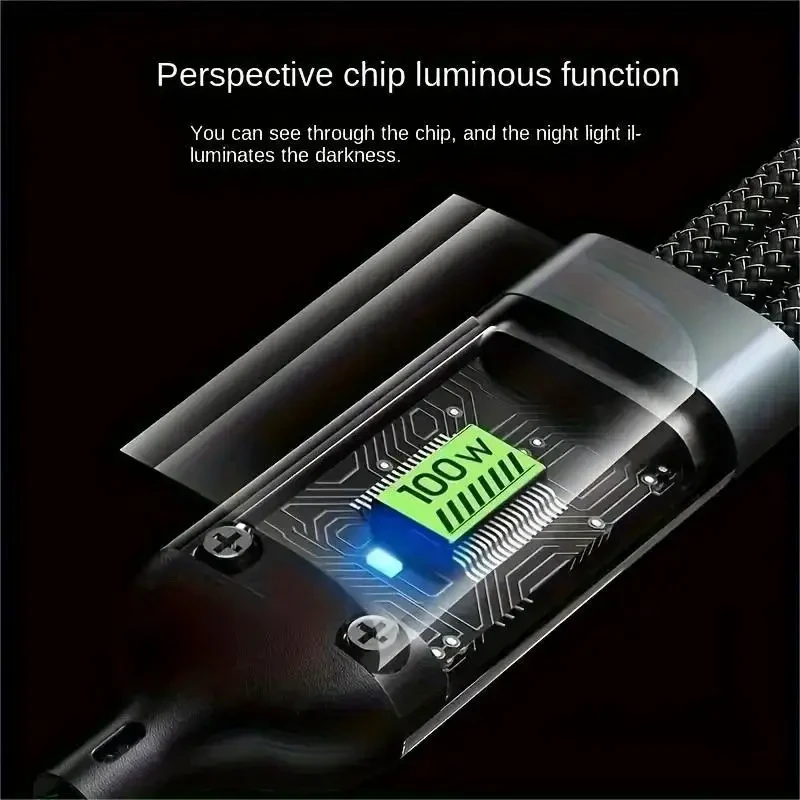3-in-1 100W USB-C Fast Charging Cable - Multi-Port Micro USB Charging Cord for iPhone, Samsung, Xiaomi POCO