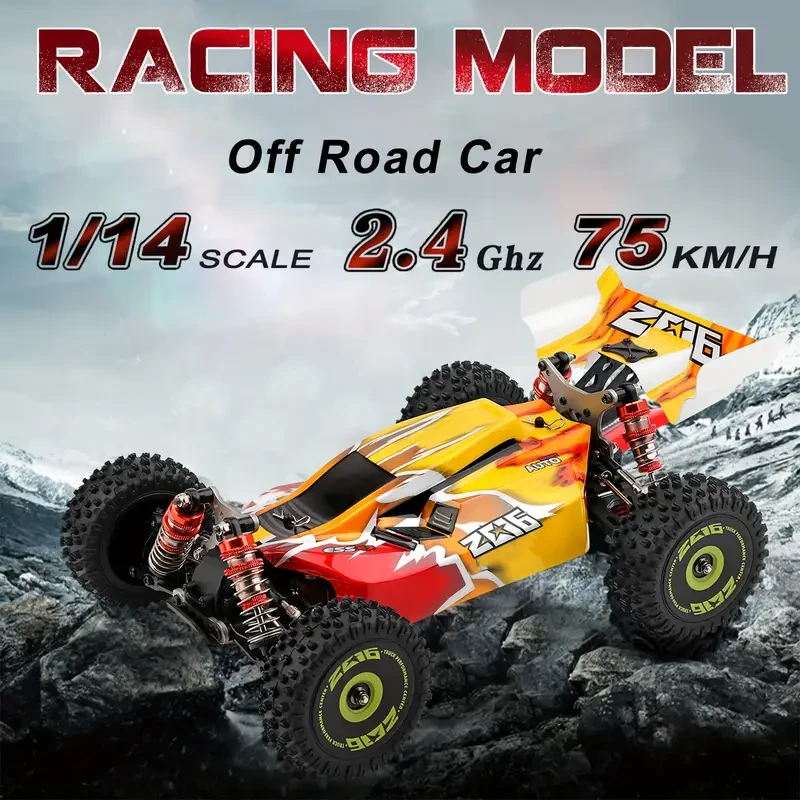 WLtoys XKS 144010 Remote Control Car - High-Speed 75km/h 1/14 2.4GHz Off-Road Racing Car 4WD RTR with Metal Chassis