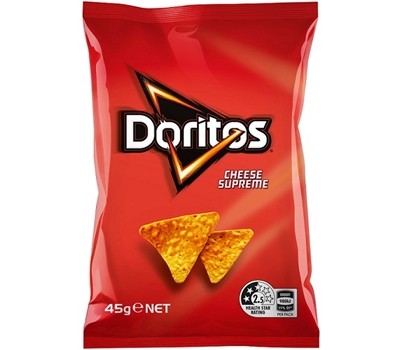 CORN CHIPS CHEESE SUPREME 45GM 24s (DORITOS 320025768)
