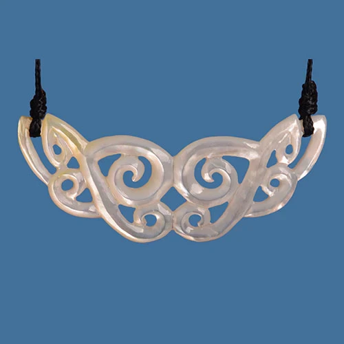 Mother of Pearl Carved Koru Necklace