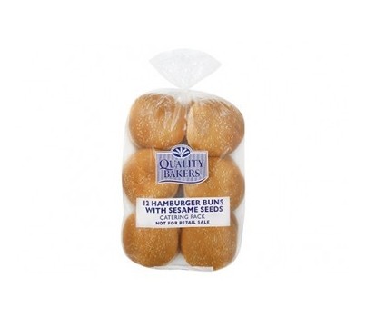 BUNS HAMBURGER SEEDED 4.5"  12s (QBA 148004)