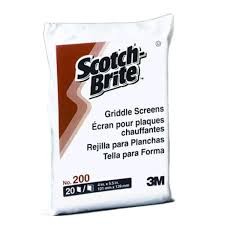 GRIDDLE SCREENS SCOTCHBRITE NO.200 20s/PKT (3M 997)