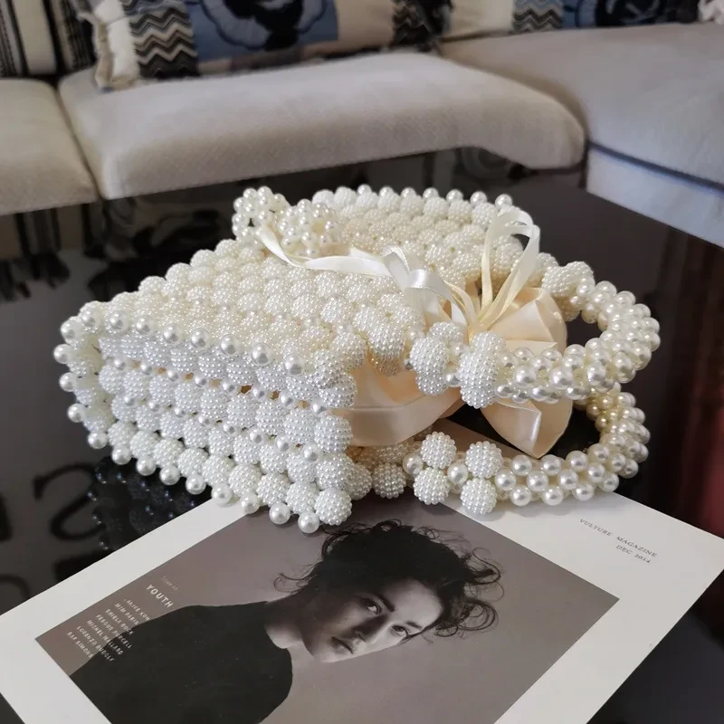 White Beaded Clutch Purse