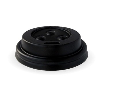 LIDS PLA BLACK 63MM FIT 4OZ CUPS 50s/SLV (BIOPAK)