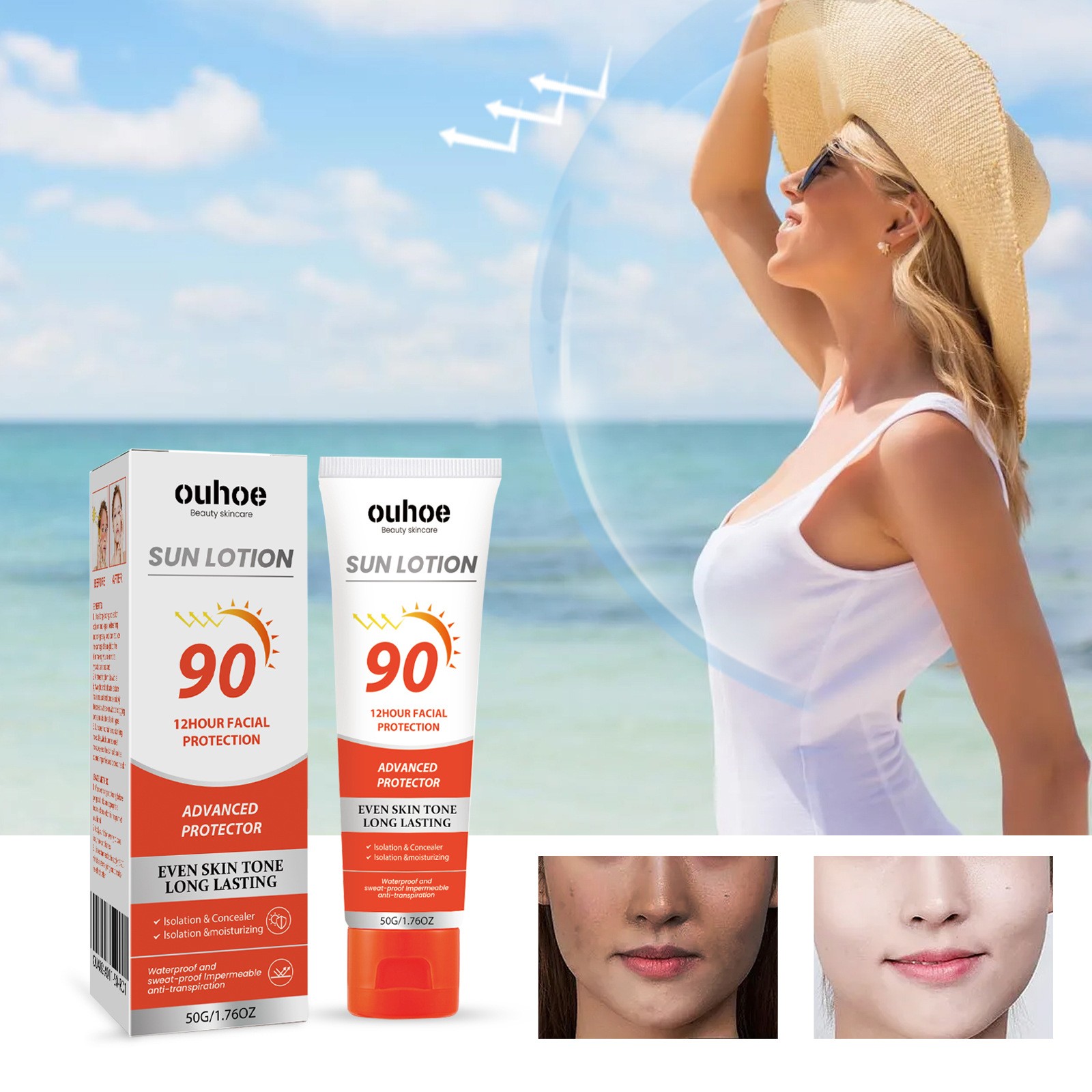 Summer Outdoor Isolation Protection UV Refreshing Light Moisturizing Not Oily