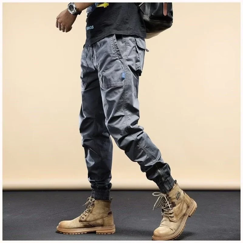 2023 Spring Men's Slim Cargo Biker Pants