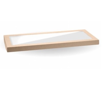 LIDS WINDOW PLA 564x255x30MM KRAFT LARGE 50s(BIOPAK)