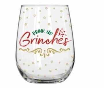 **DRINK UP GRINCHES STEMLESS WINE
