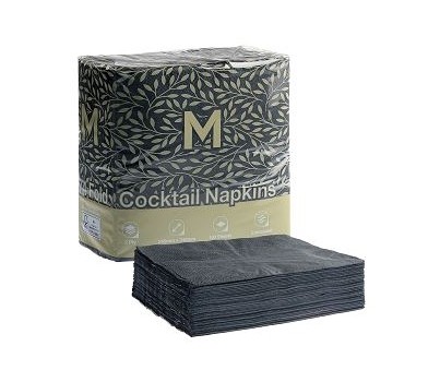 NAPKINS COCKTAIL 2PLY 1/4 BLACK 100s/PKT (MATTHEWS MPH38415)