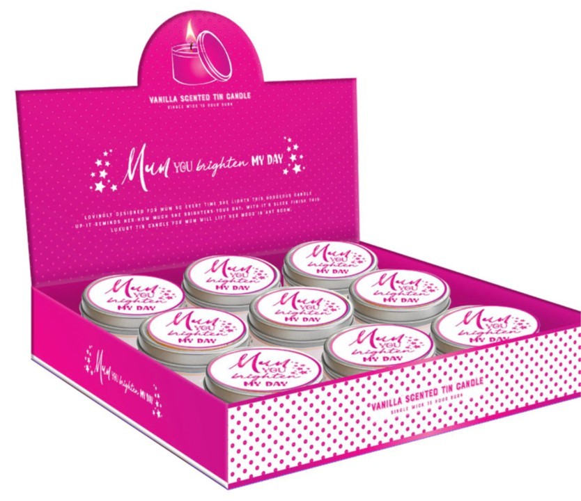 **MUM YOU BRIGHTEN MY DAY VANILLA SCENTED CANDLE POS 9