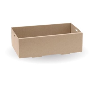 TRAYS BIOBOARD 258x159x80MM KRAFT EXTRA SMALL 100s (BIOPAK)