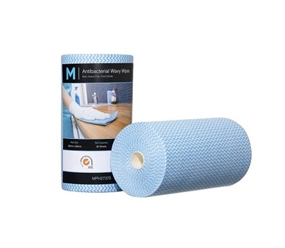 WIPES ON ROLL WAVE GRAIN 300MM BLUE 90s (MATTHEWS MPH27370)