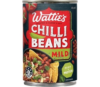 CHILLI BEANS IN MILD 420GM (WATTIES 26824)