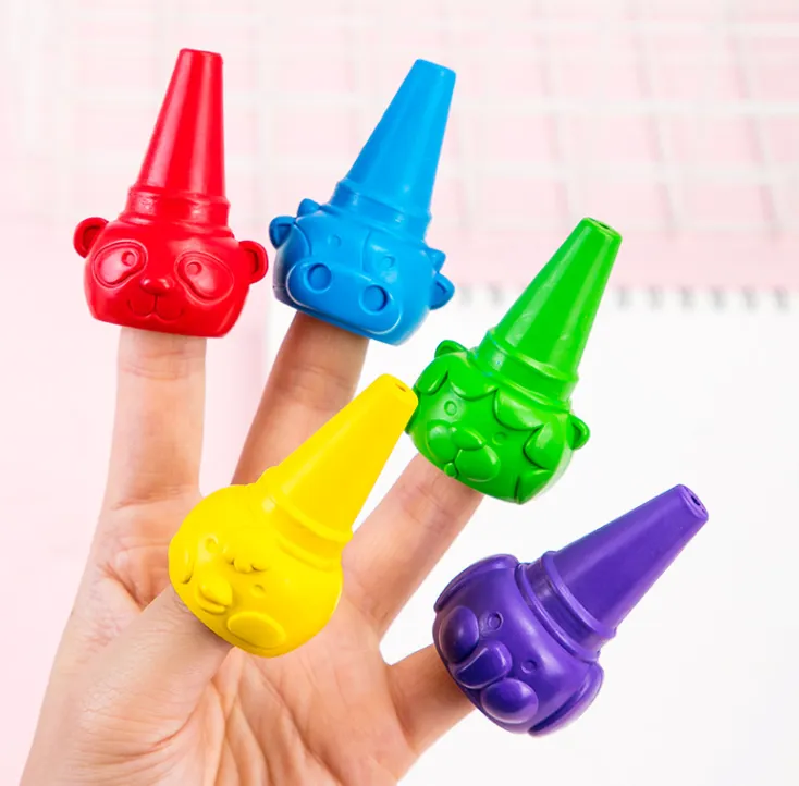 Cute shape 6 color combination finger crayons
