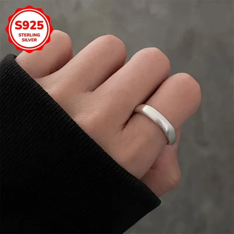 925 Hypoallergenic Matte Textured Open Ring  Adjustable Minimalist Band for Men & Women | Classic Unisex Gift for All Occasions in New Zealand