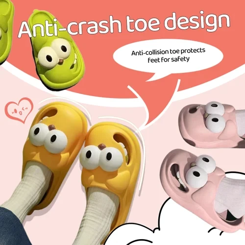 Cartoon Big Eyes Monster Stomping Shit Feeling Sandals