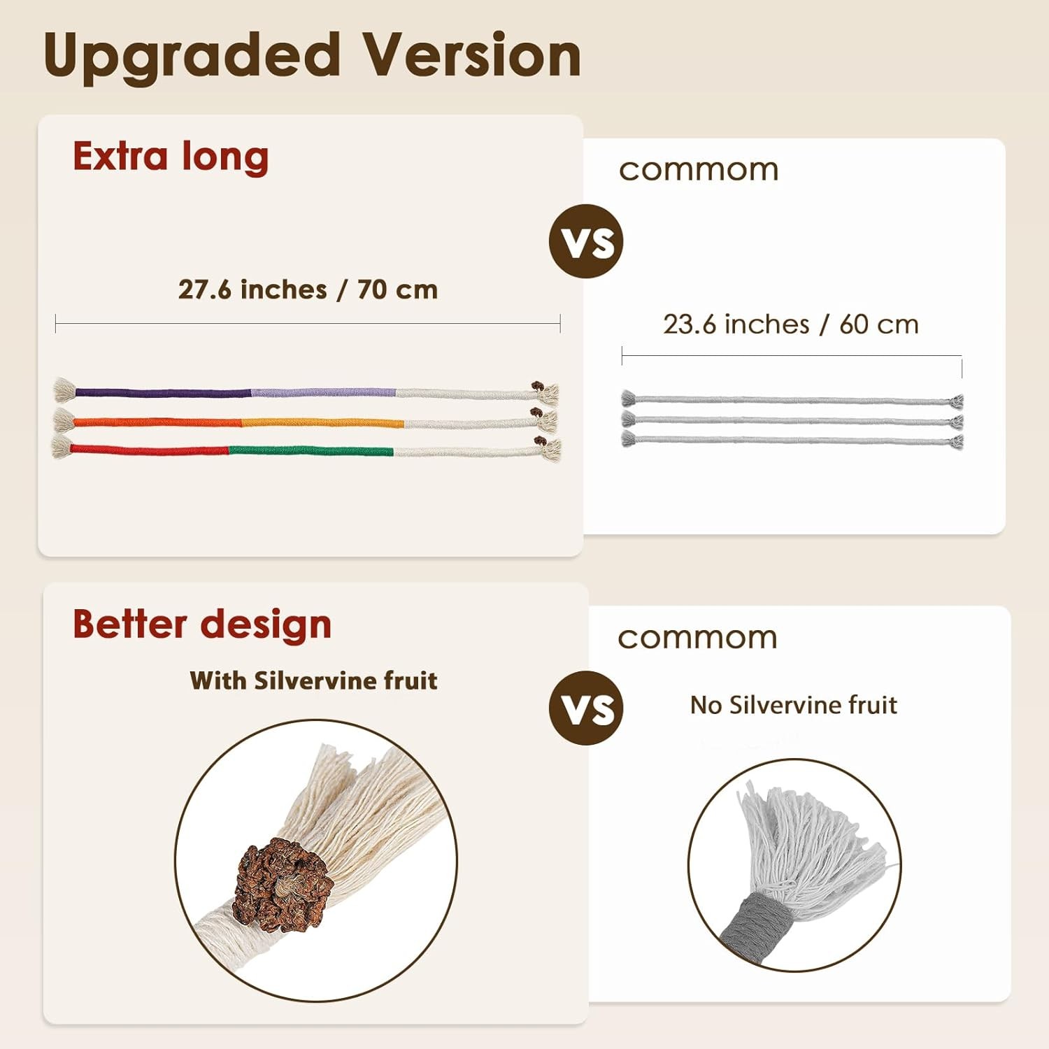 Organic Cotton Chew Rope Toys for Cats