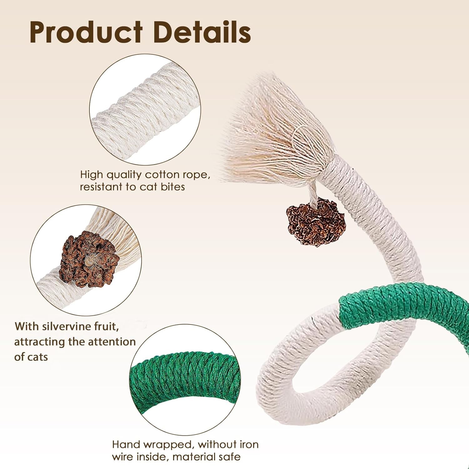 Organic Cotton Chew Rope Toys for Cats