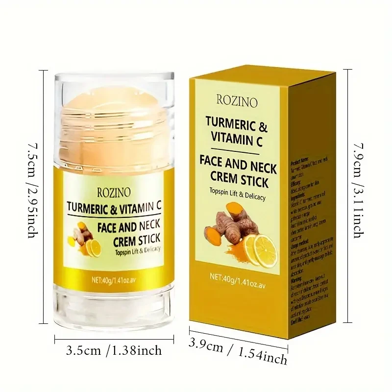 ROZINO Turmeric & Vitamin C 5-Piece Skincare Set - Eye Cream, Face & Neck Cream Stick, Hand & Foot Cream Stick, Essential Oil, and Face & Neck Cream Stick