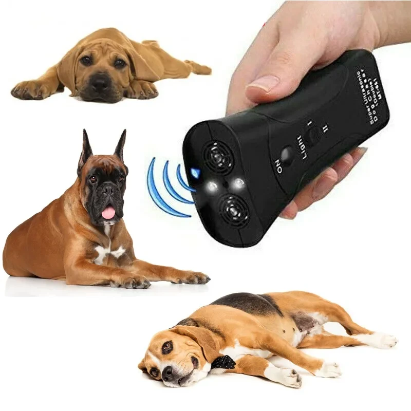 3-in-1 Anti Barking Dog Training Device Ultrasonic Dog Training Repeller LED Flashlight