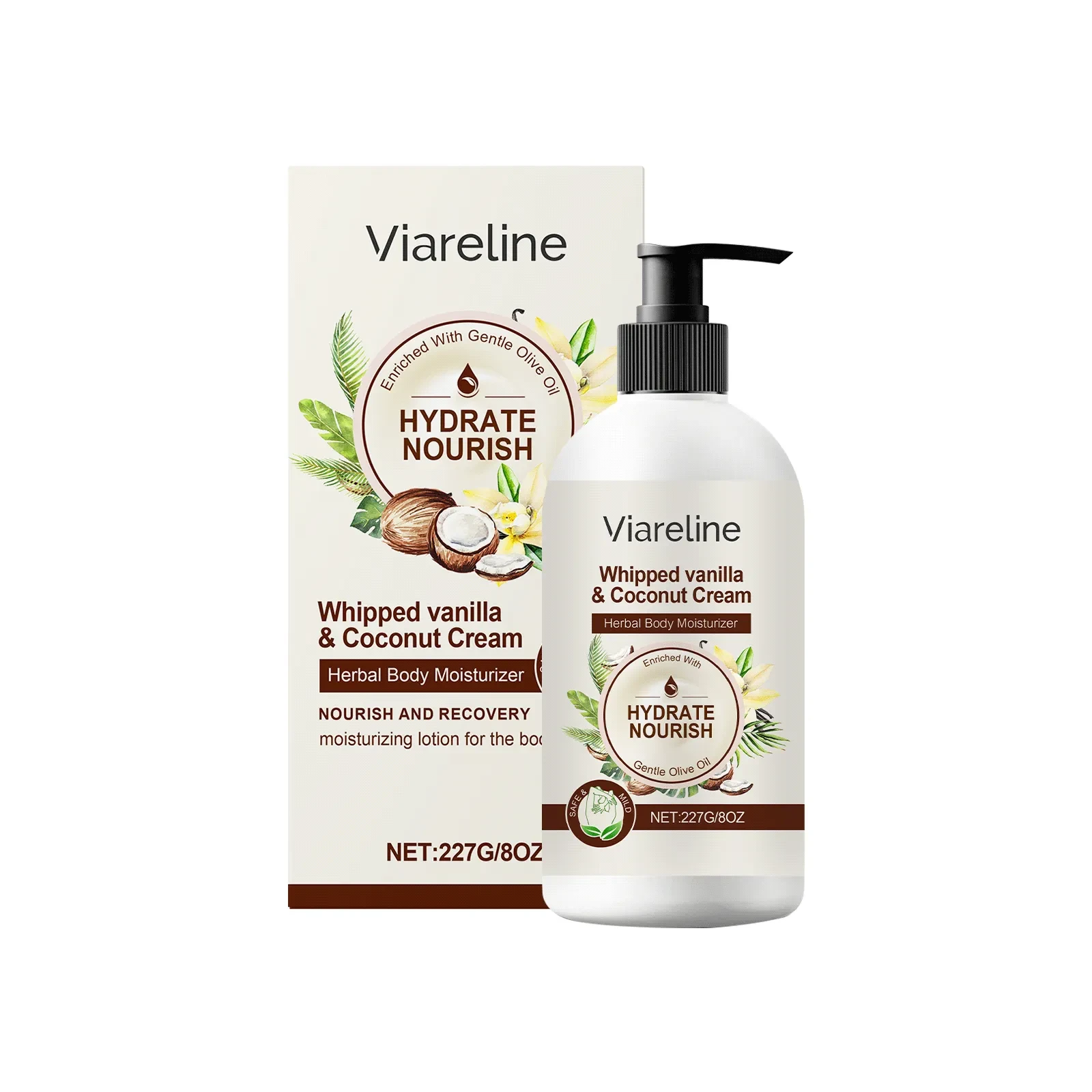 VIARELINE Body Moisturizing Cream Vanilla and Coconut