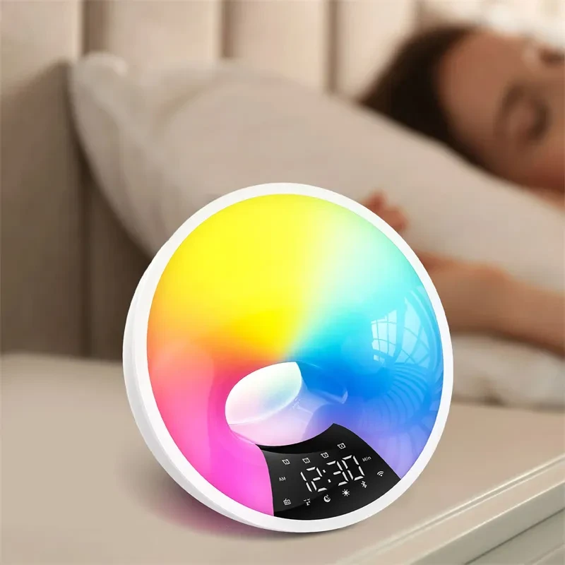 Sunrise Alarm Clock WiFi Smart APP Wake Up Clock Light Simulation Dual Alarm FM Radio Adjustable Light Bluetooth Bedroom Bedside