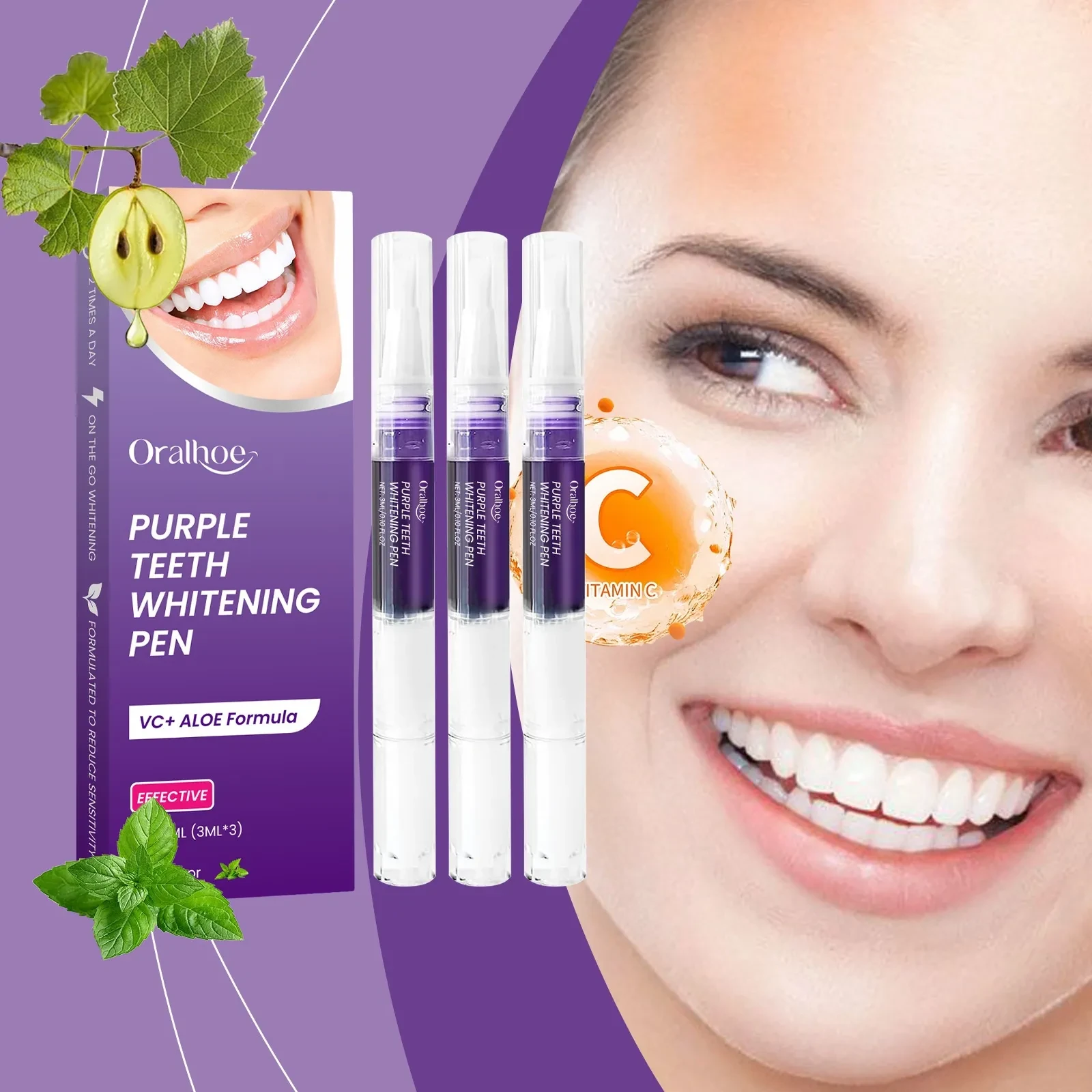 Purple Tooth Care Pen Clean Oral Fresh And Comfortable