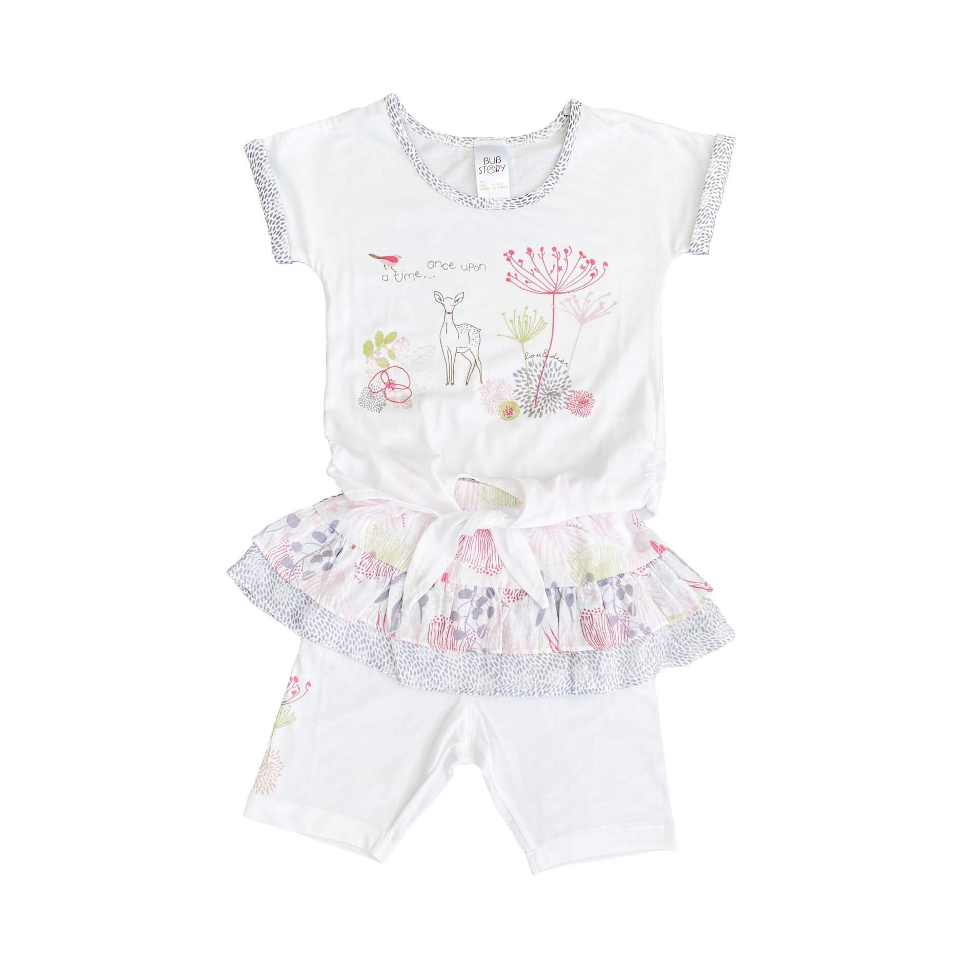 Two Piece T-Shirt With Shorts - Bambi Purple