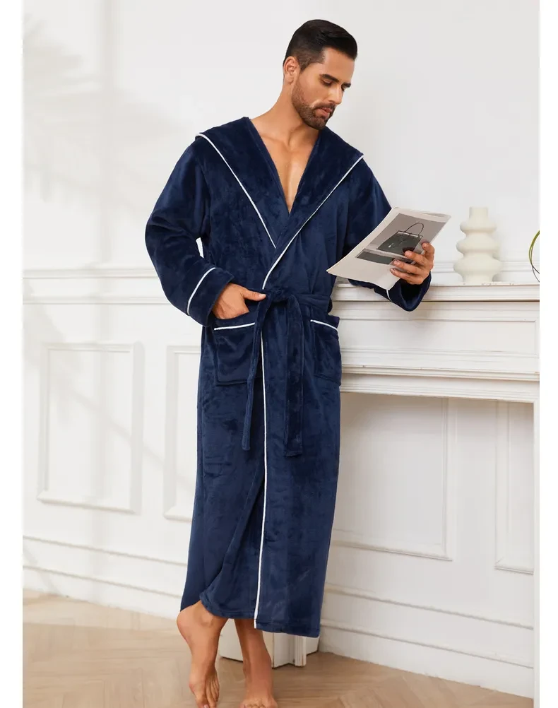 Fashion Men's Flannel Bathrobe Pajamas Women